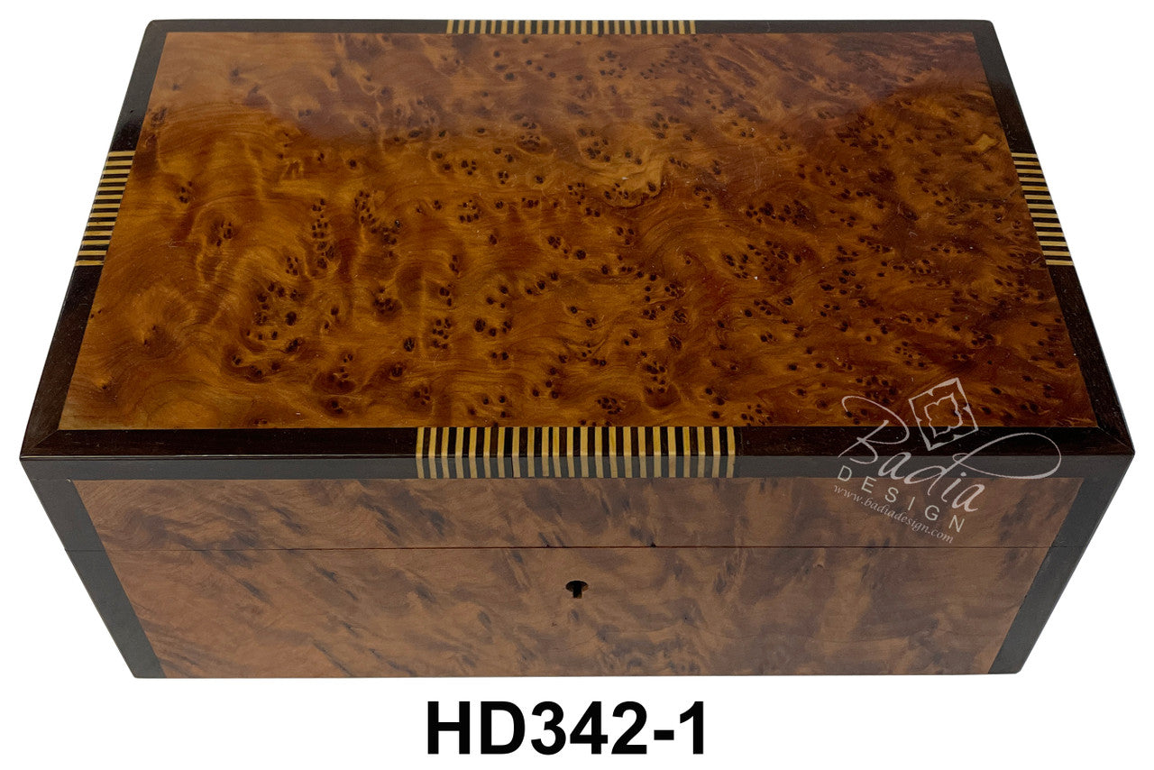 Wooden Thuya Jewelry Box with Storage Compartments