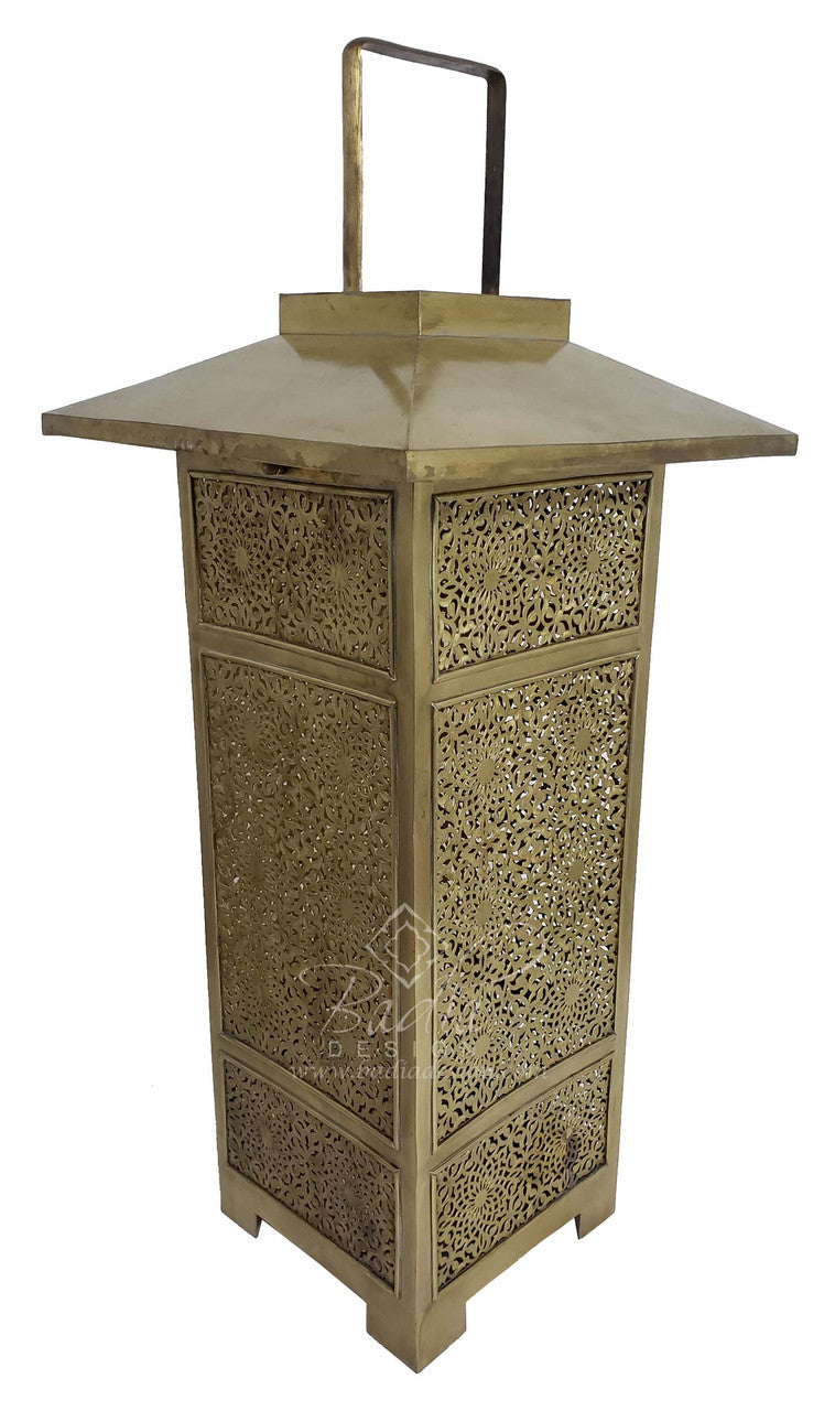 Intricately Designed Brass Floor Lantern