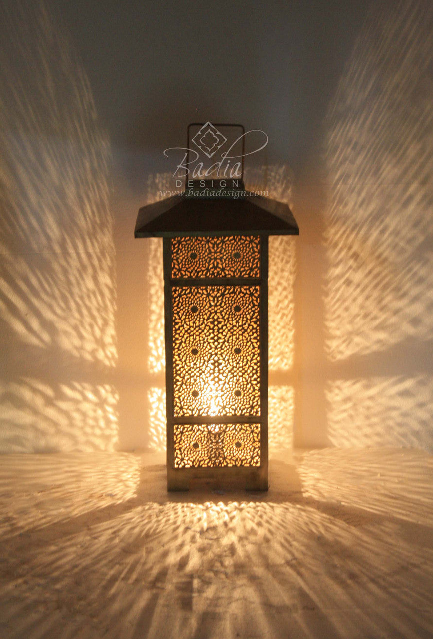 Intricately Designed Brass Floor Lantern
