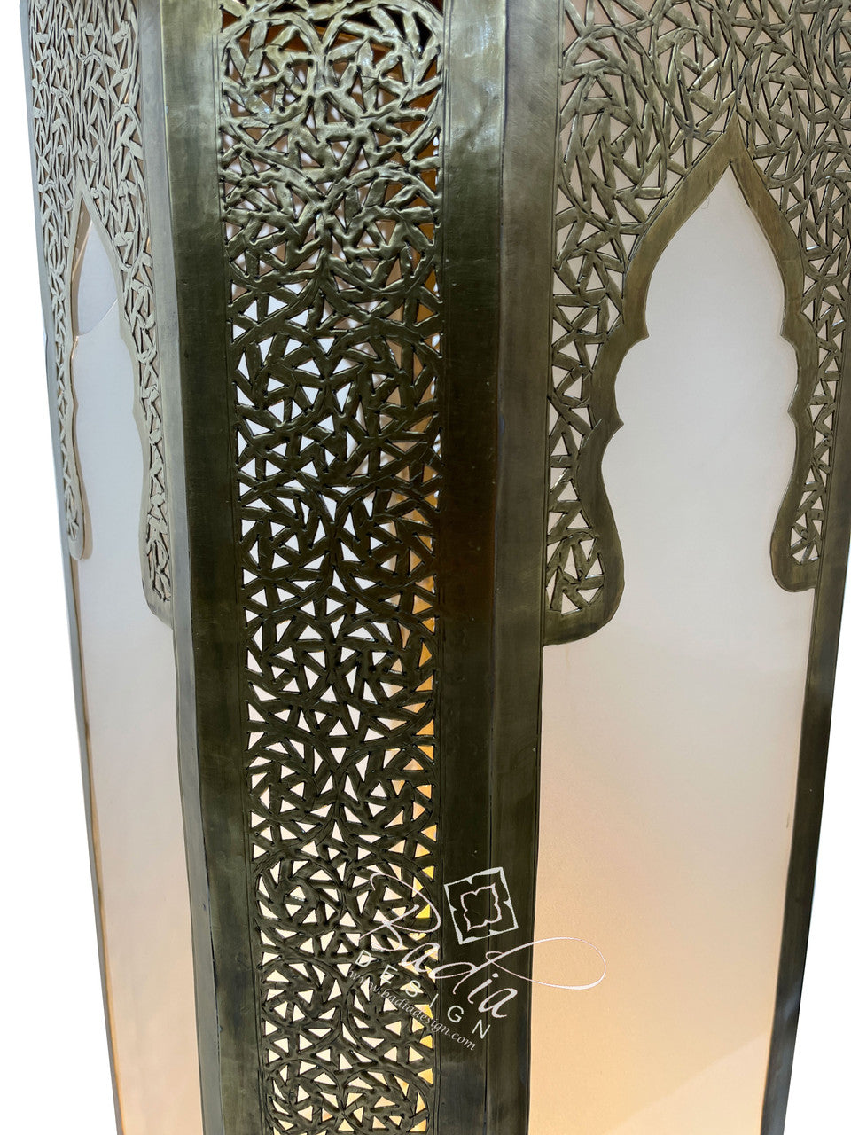 Large Intricately Designed Brass Floor Lantern
