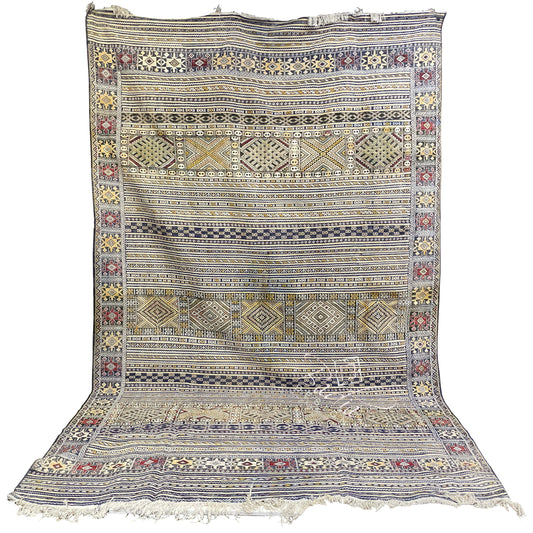Large Multi-Color Handmade Moroccan Kilim Rug