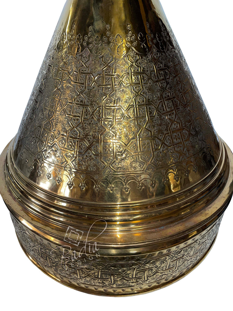 Large Hand Carved Brass Tajine