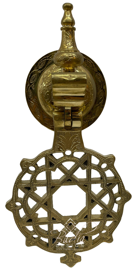 Large Moroccan Hand Designed Brass Door Knocker - HD323
