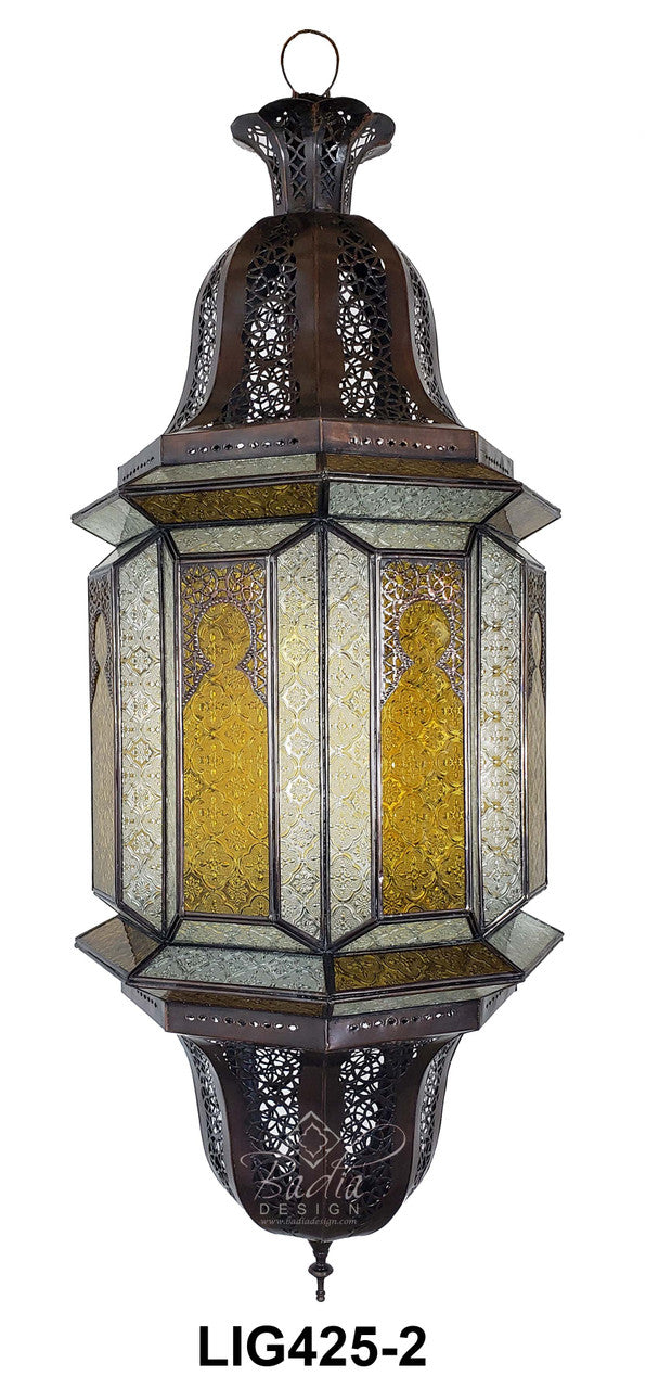 Large Multi-Color Glass Lanterns