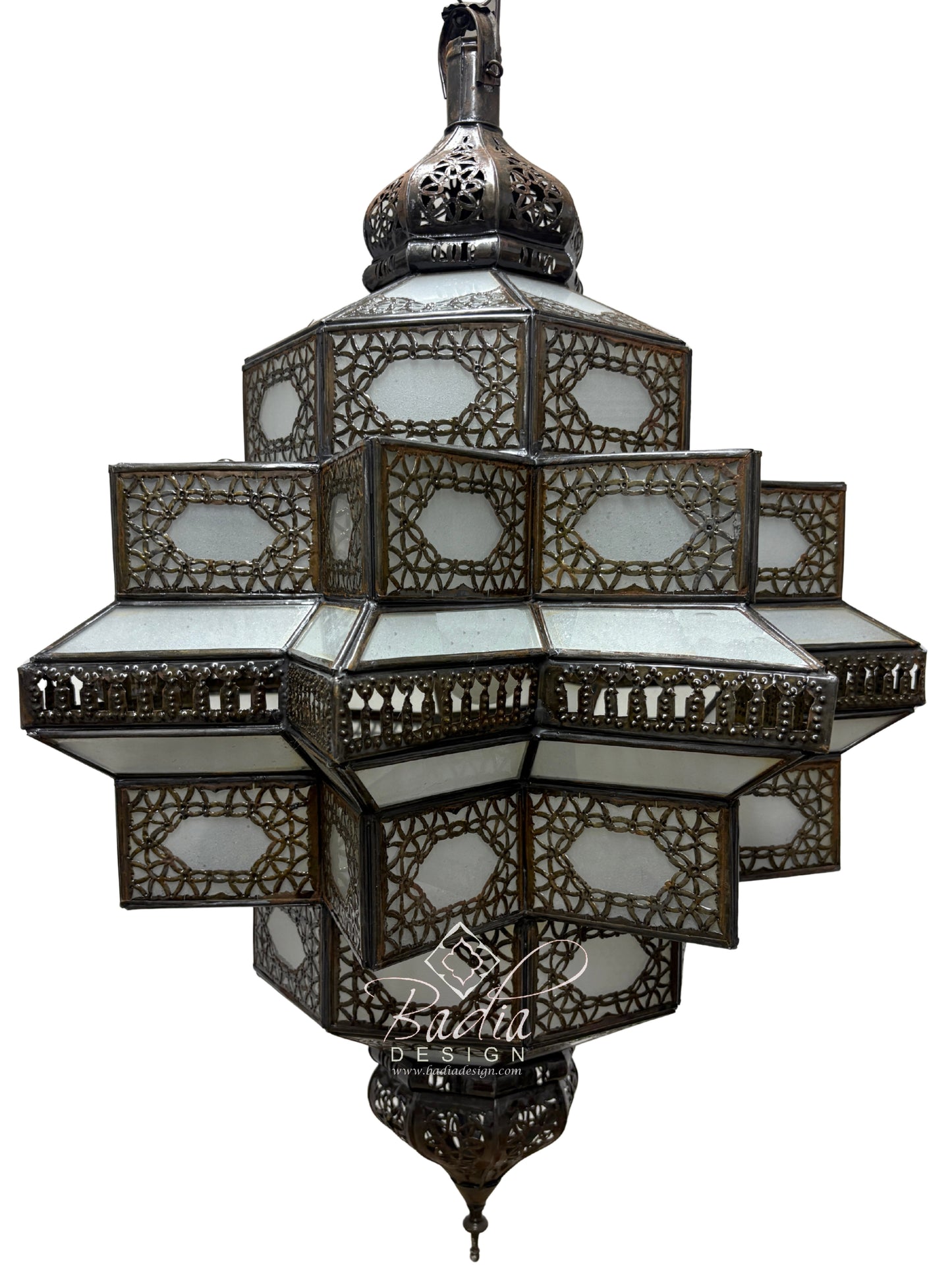 Large Lantern with White Glass