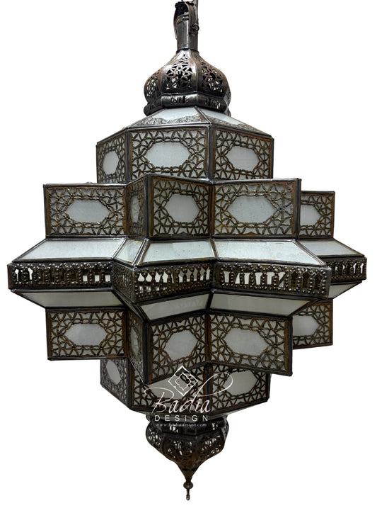 Large Lantern with White Glass