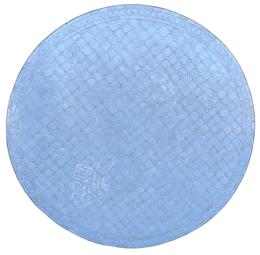 White Moroccan Mosaic Tile Table Top