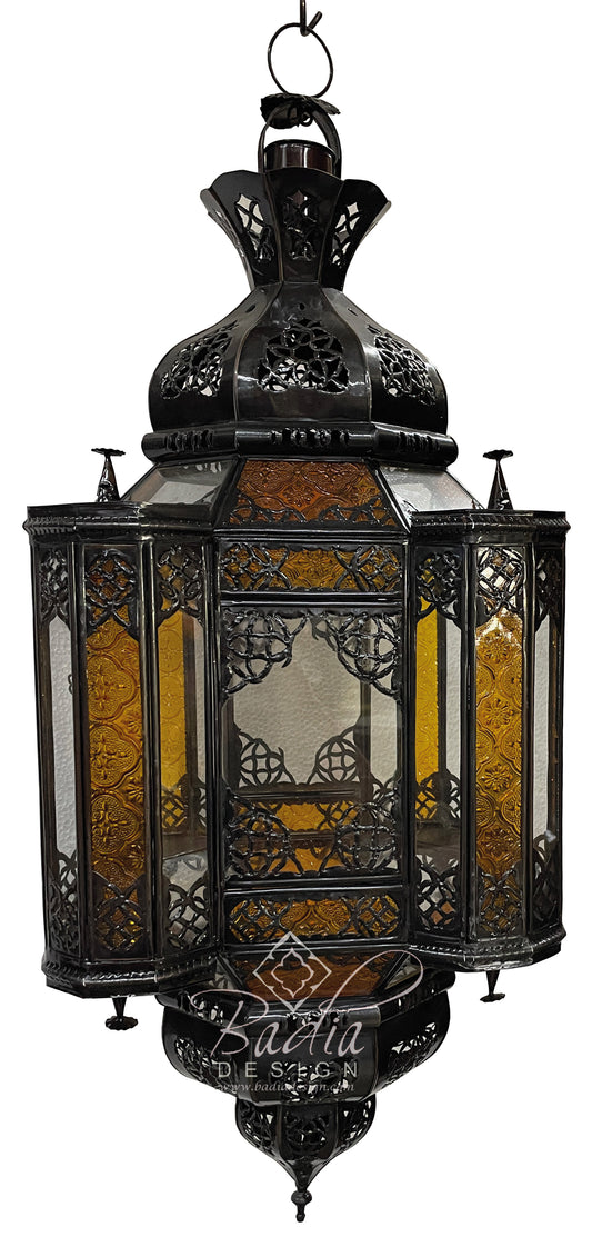 Large Multi-Color Hanging Glass Lantern