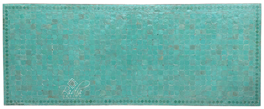 Large Turquoise Rectangular Shaped Tile Table Top