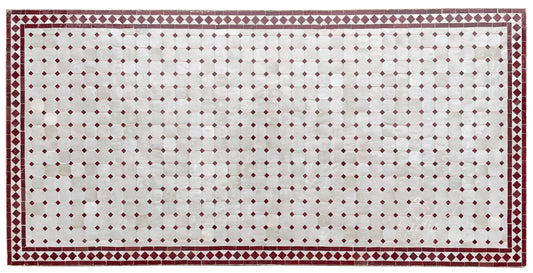 Large Brick Red and Beige Rectangular Tile Table Top