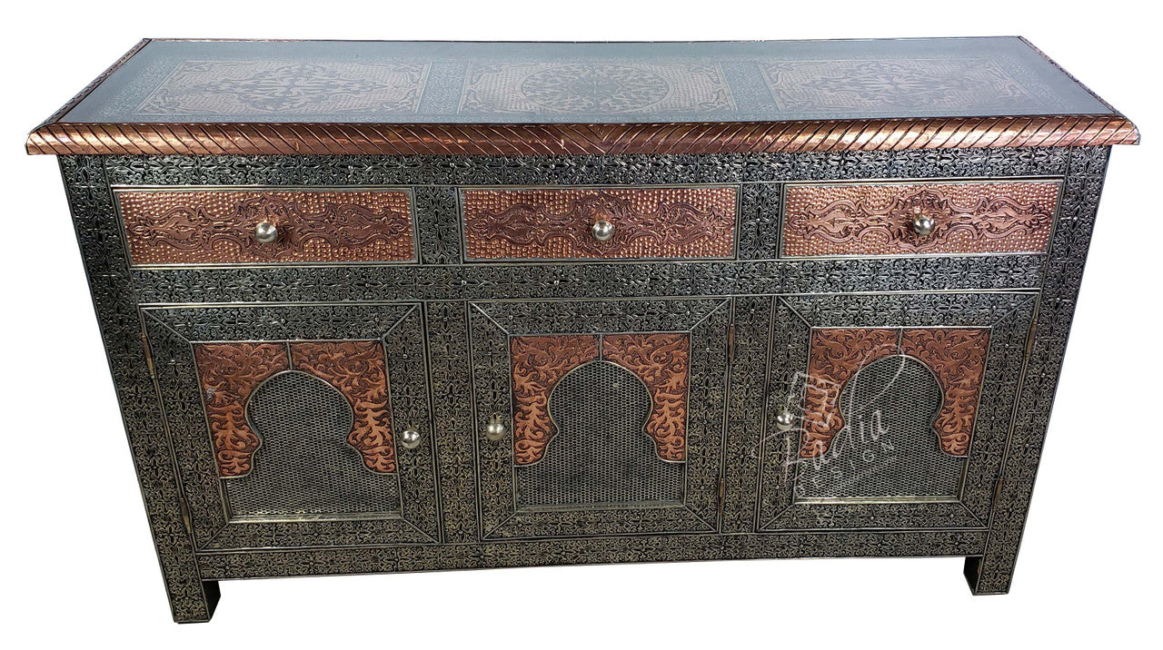 Nickel and Bronze Embossed Storage Cabinet