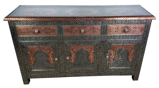 Nickel and Bronze Embossed Storage Cabinet