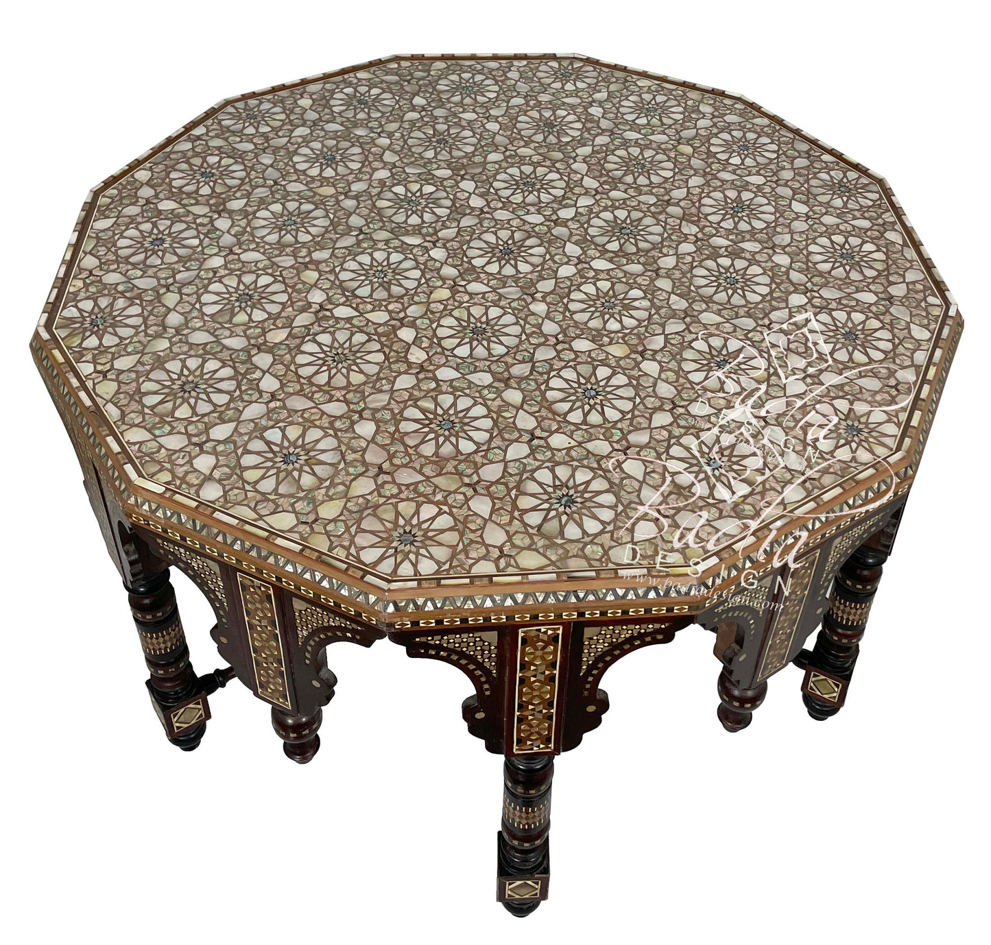 Large Mother of Pearl Inlaid Coffee Table - MOP-ST114