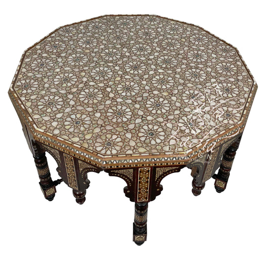 Large Mother of Pearl Inlaid Coffee Table - MOP-ST114