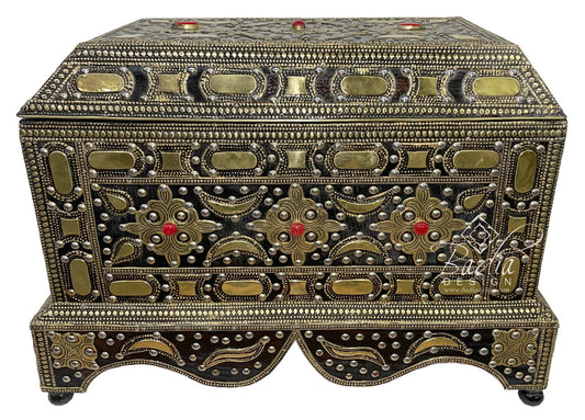 Large Traditional Moroccan Brass Storage Box