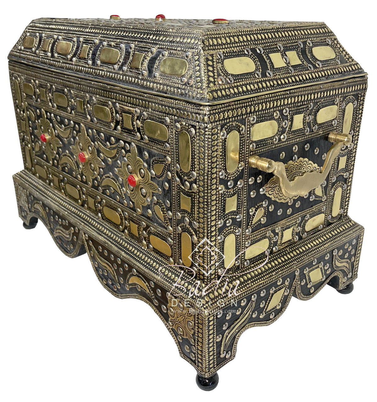 Large Traditional Moroccan Brass Storage Box