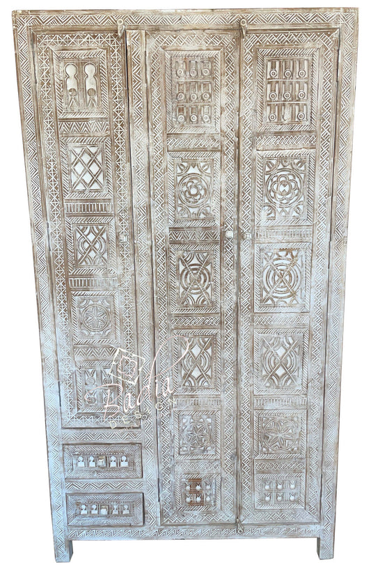 Large Upright Vintage Wooden Cabinet