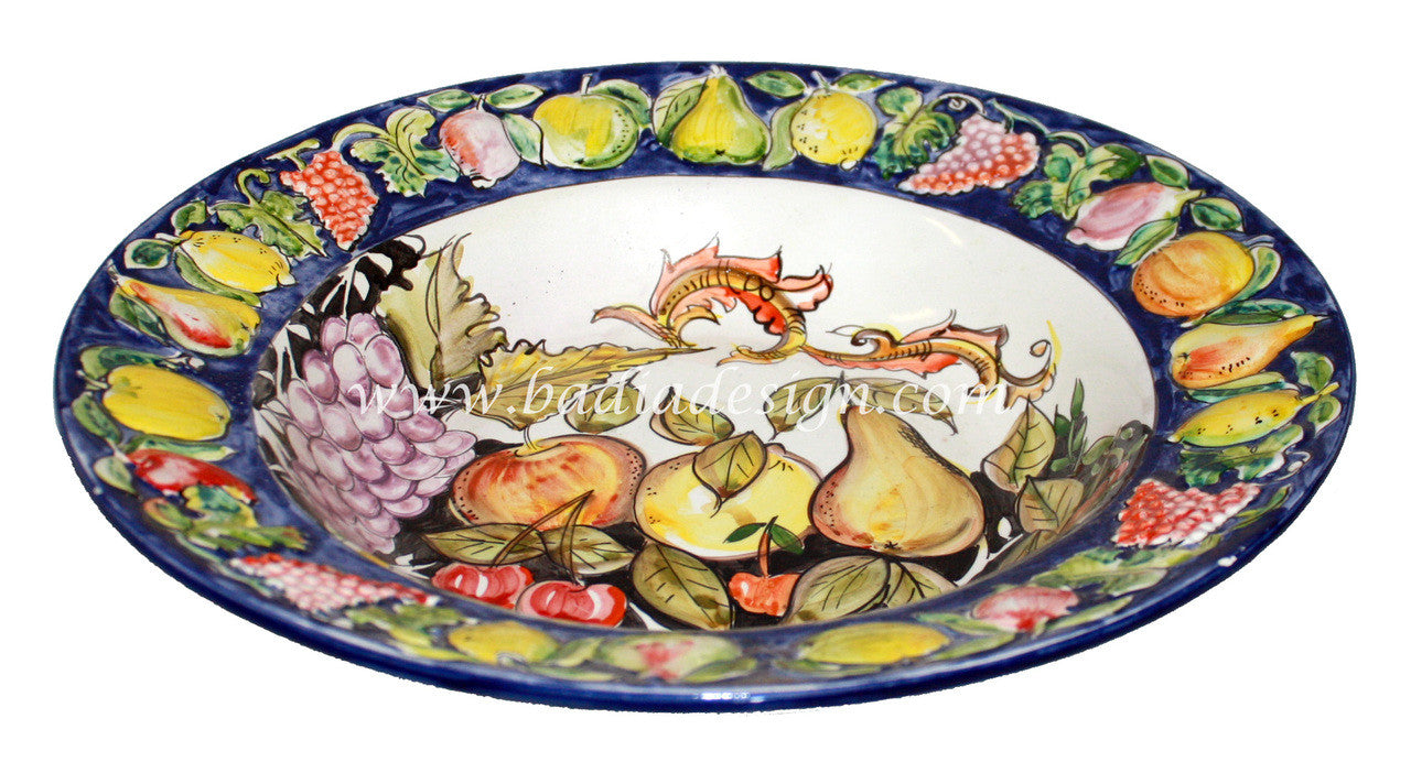 Large Hand Painted Ceramic Bowl