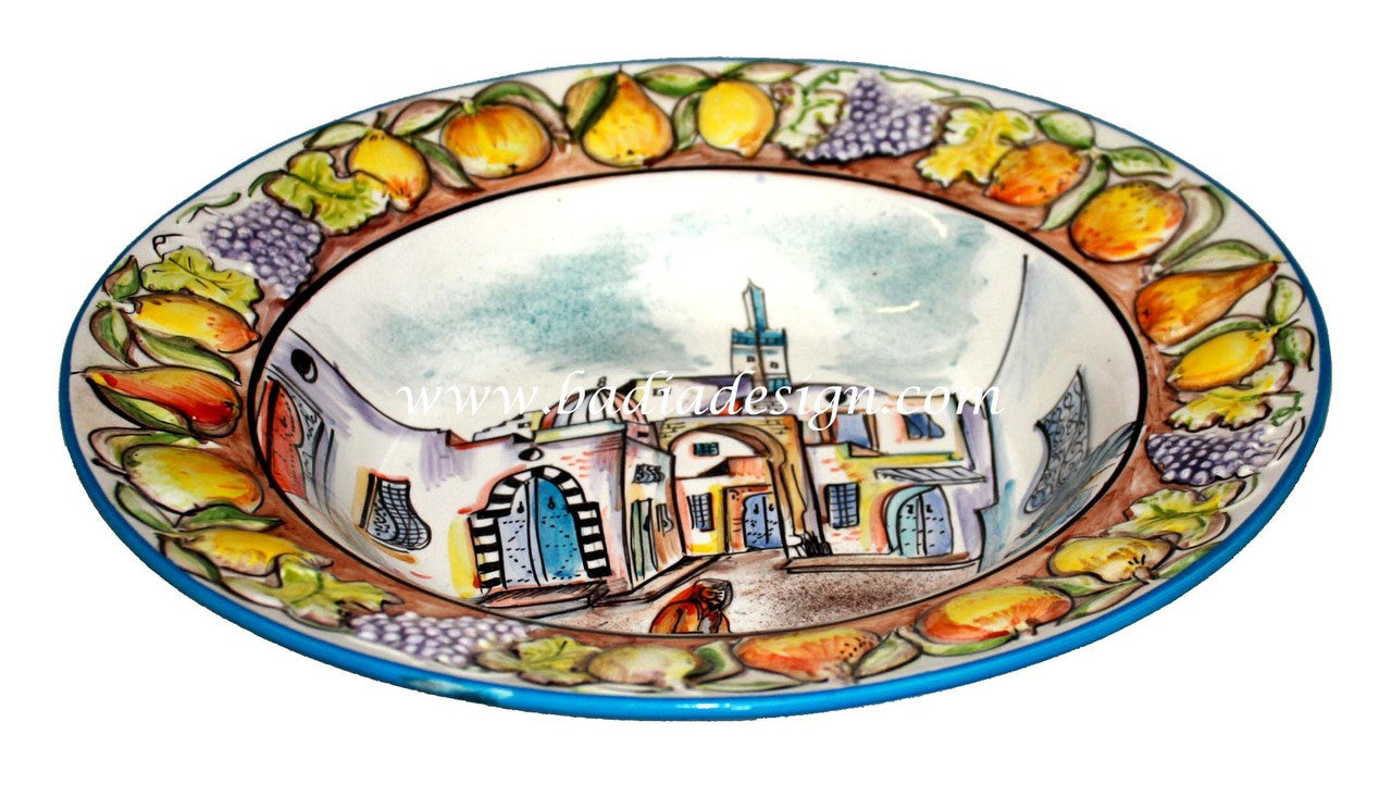 Large Hand Painted Ceramic Bowl