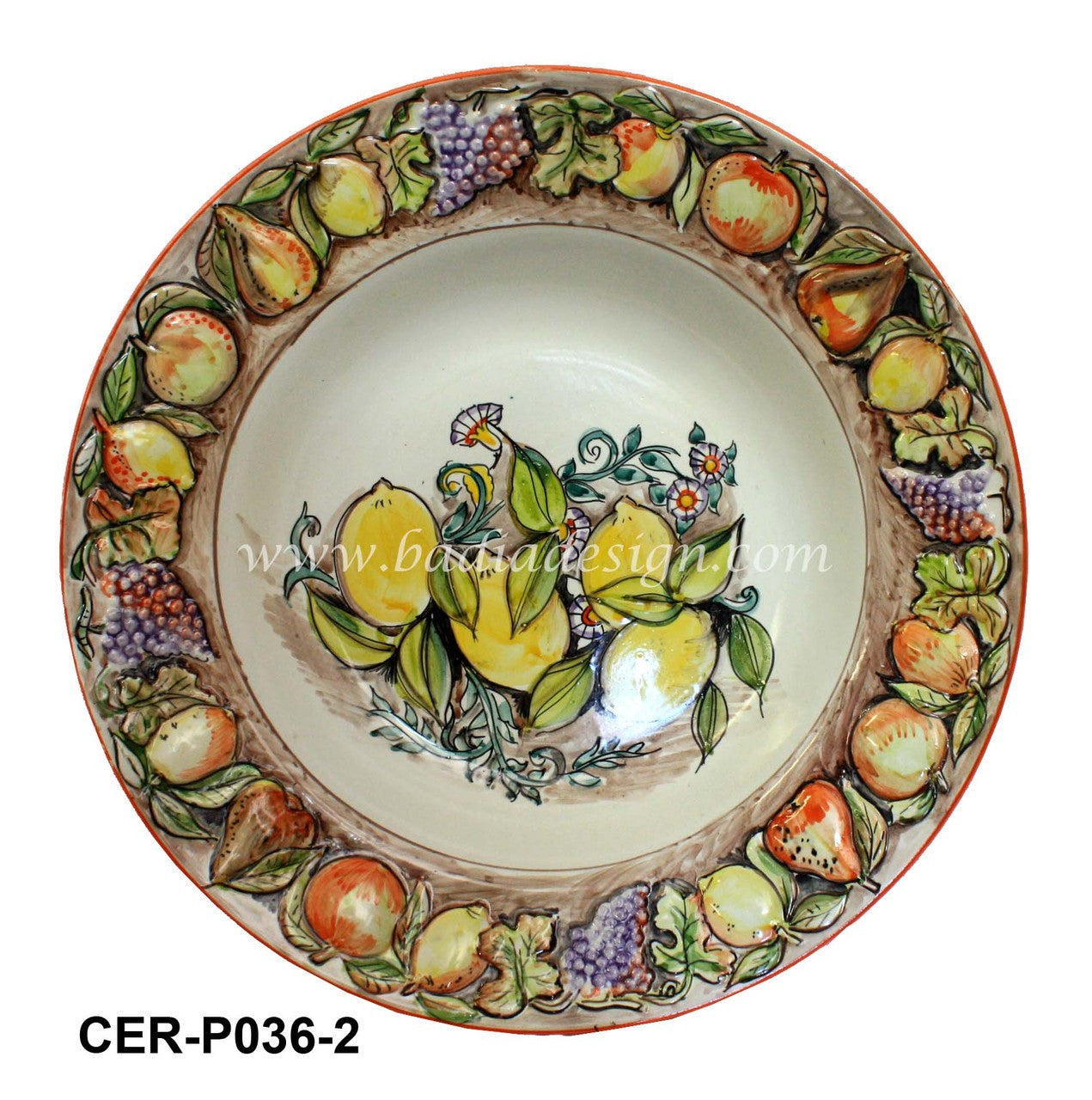 Large Hand Painted Ceramic Bowl
