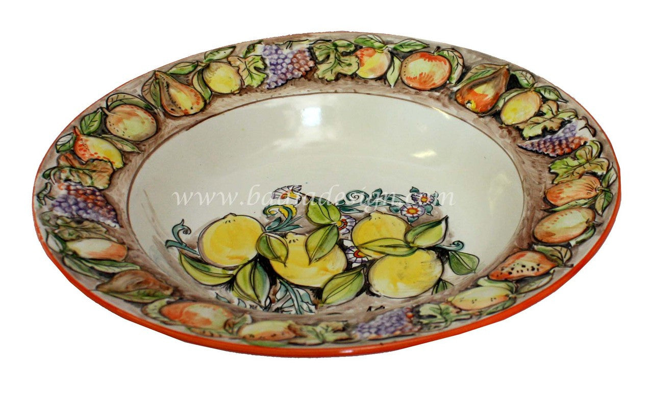 Large Hand Painted Ceramic Bowl