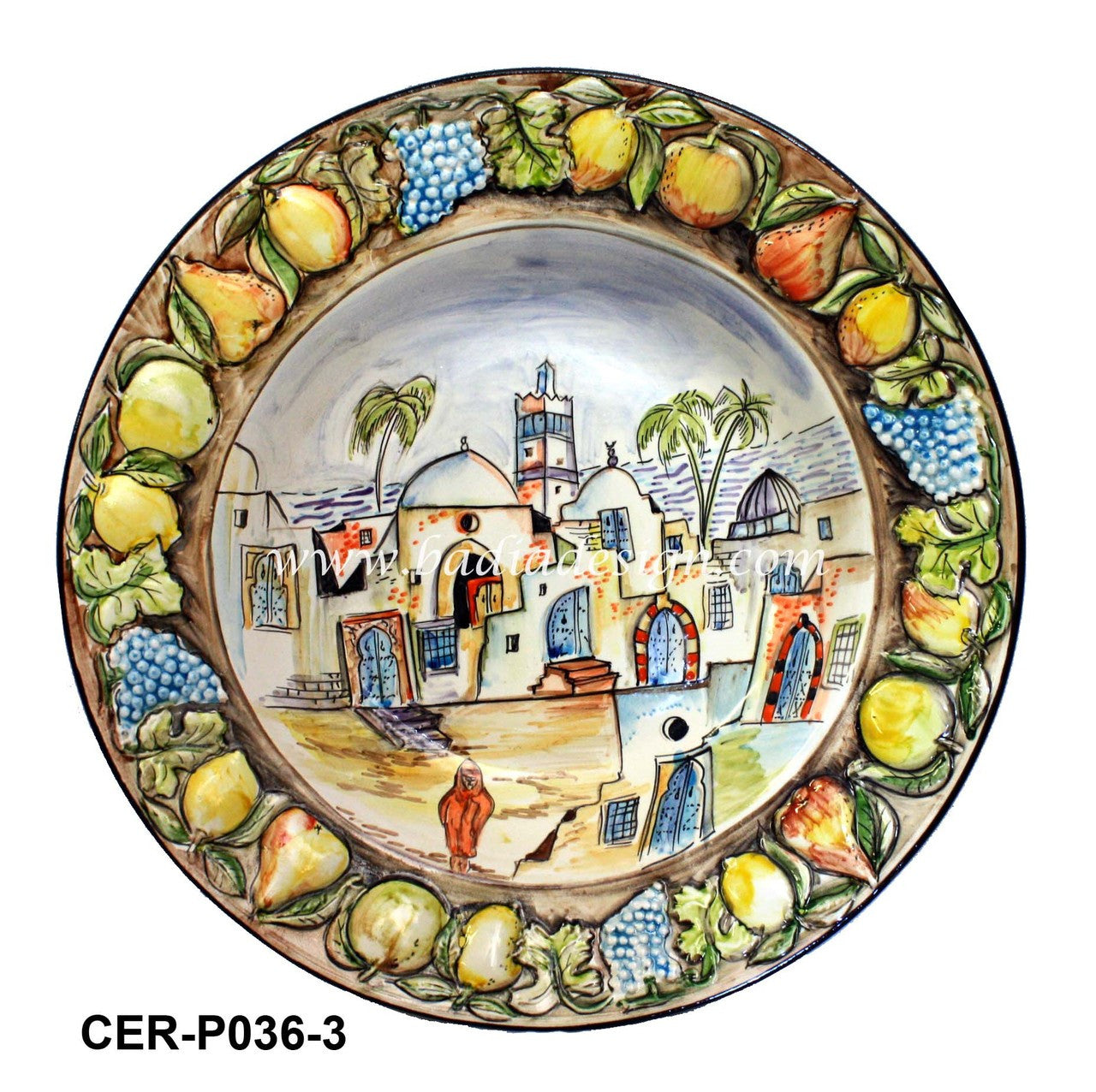 Large Hand Painted Ceramic Bowl