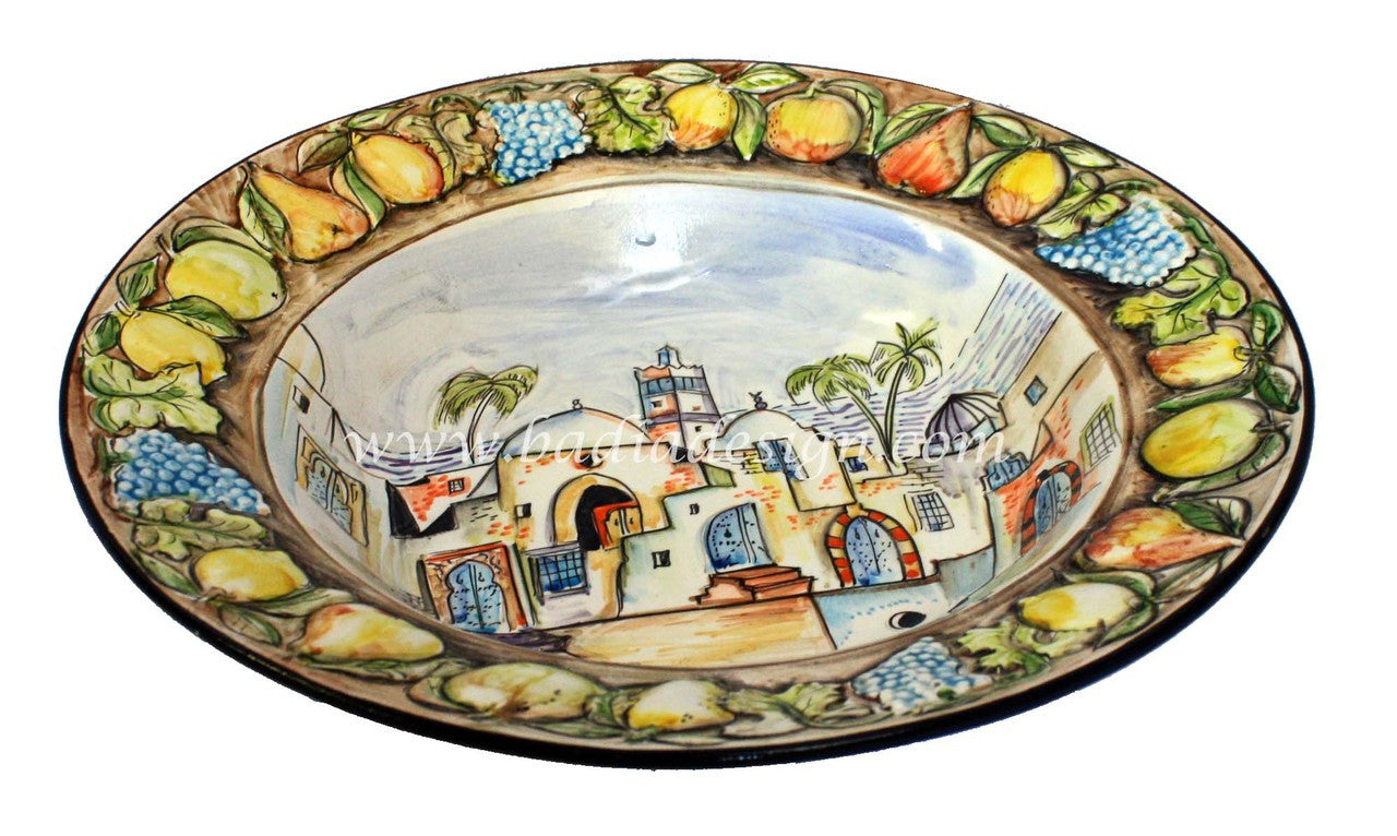 Large Hand Painted Ceramic Bowl