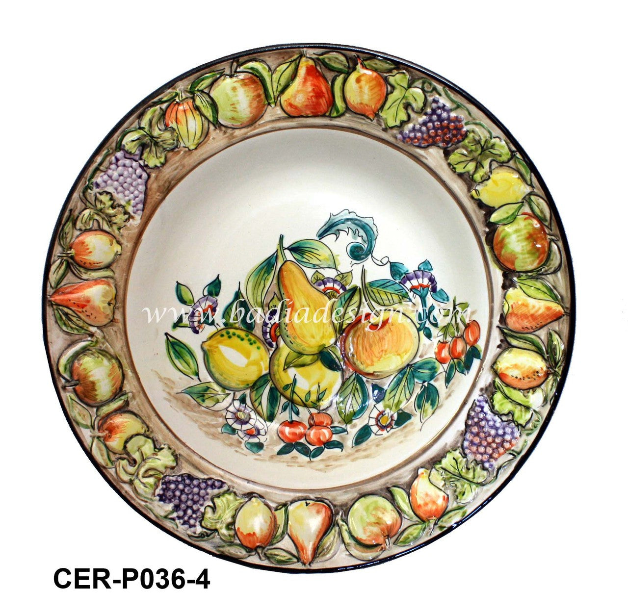 Large Hand Painted Ceramic Bowl