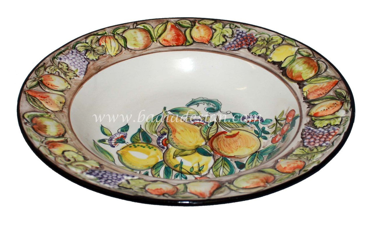 Large Hand Painted Ceramic Bowl