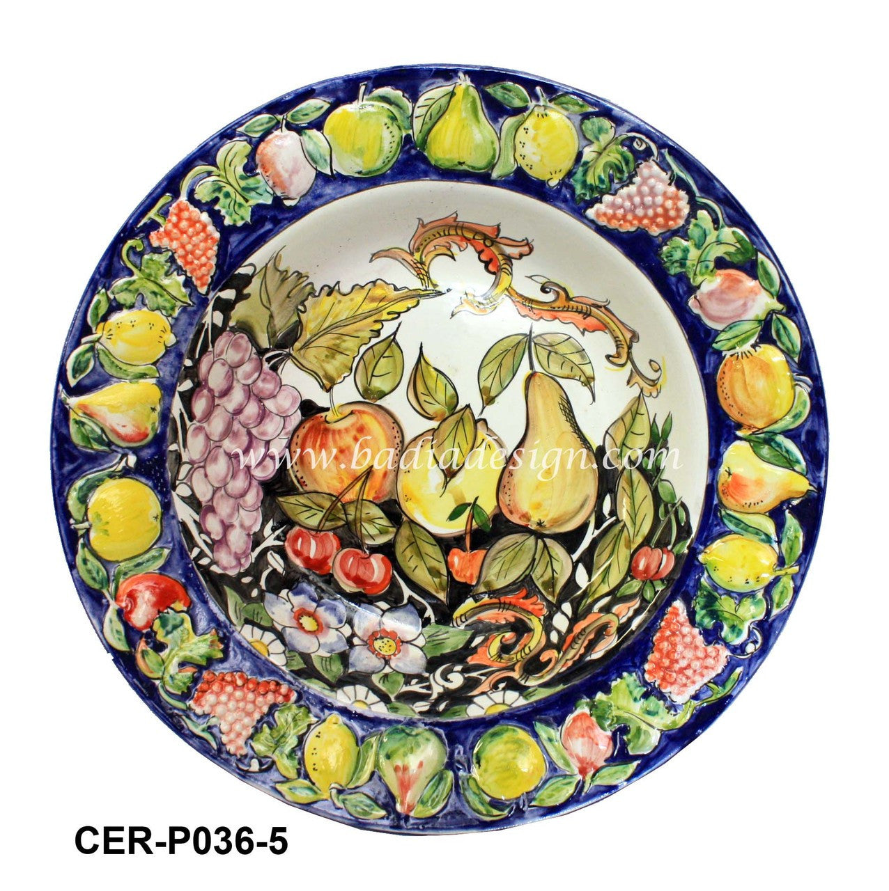 Large Hand Painted Ceramic Bowl