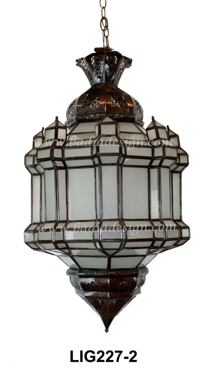 Hanging Lantern with Multi Color Glass