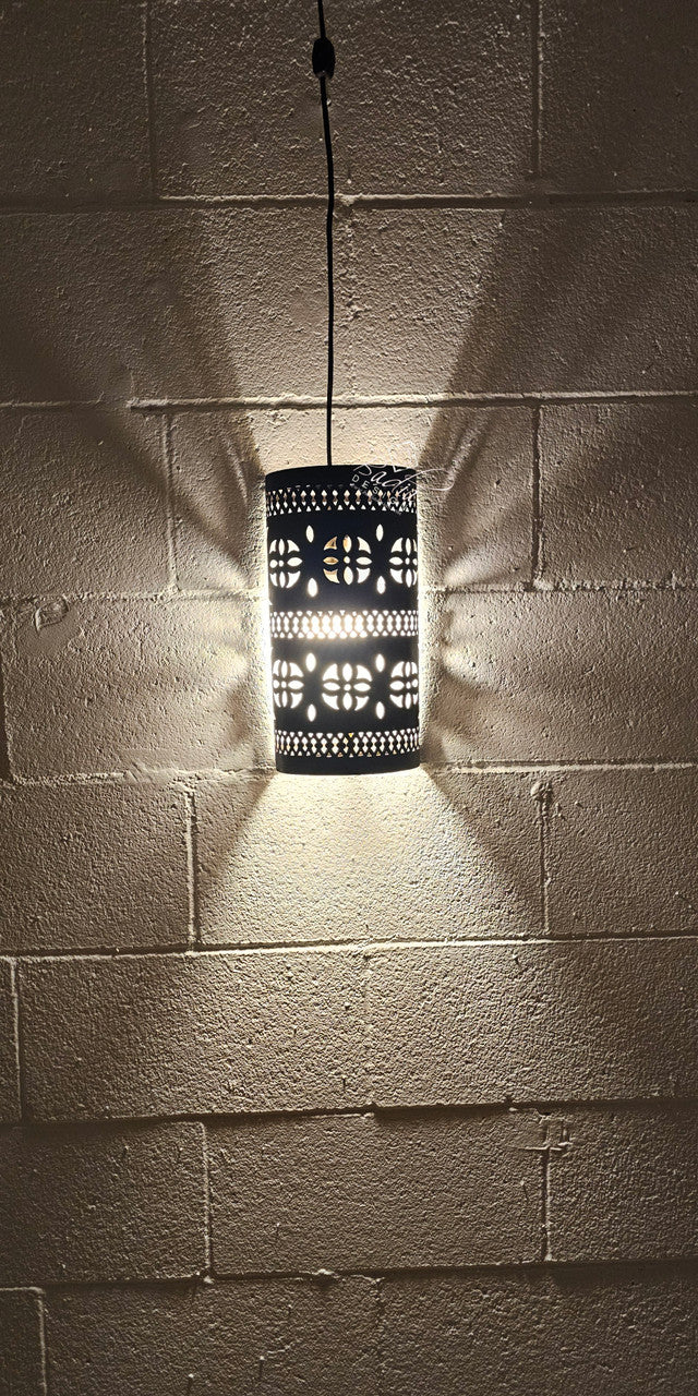 Hand Designed Rustic Iron Wall Sconce with Geometric Pattern