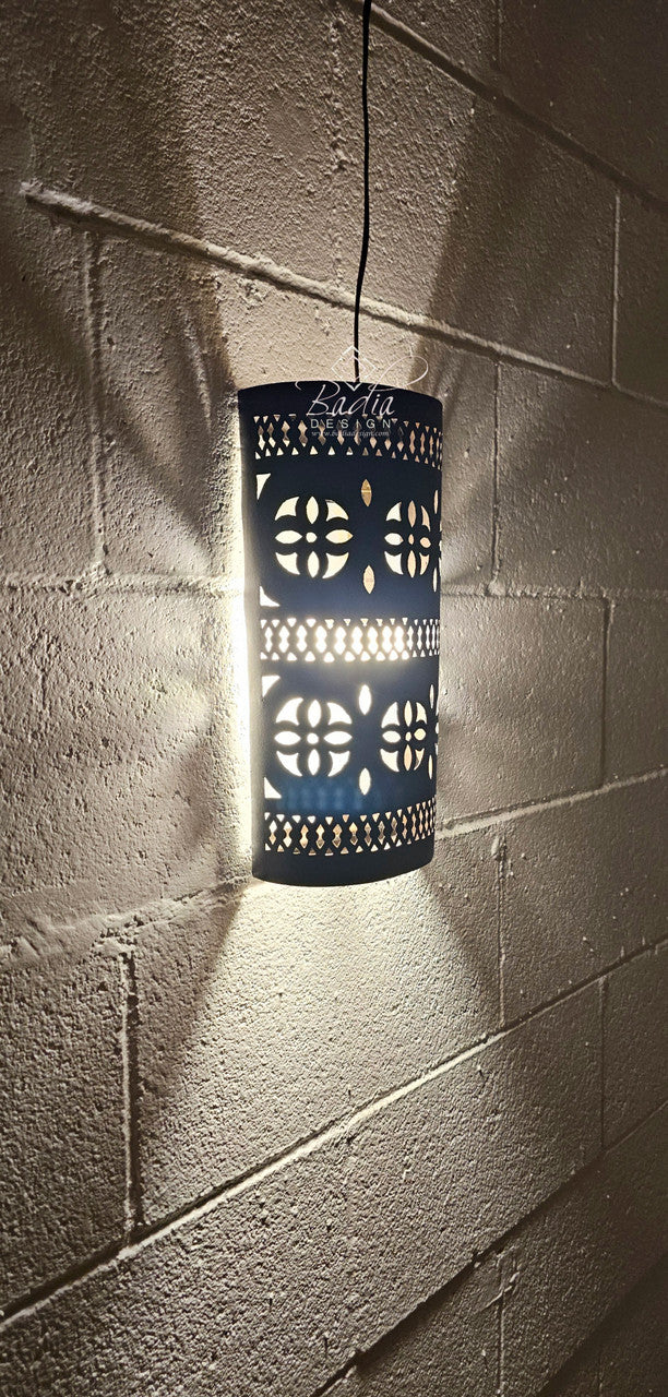 Hand Designed Rustic Iron Wall Sconce with Geometric Pattern
