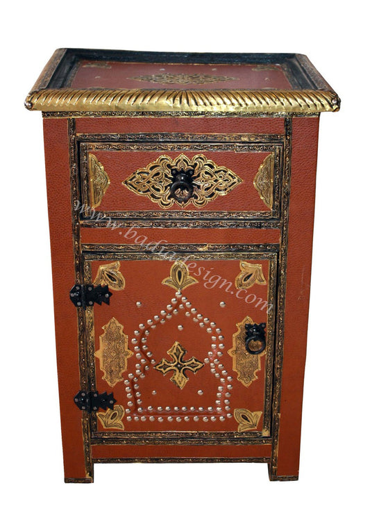Premium Leather Embossed Metal Cabinet