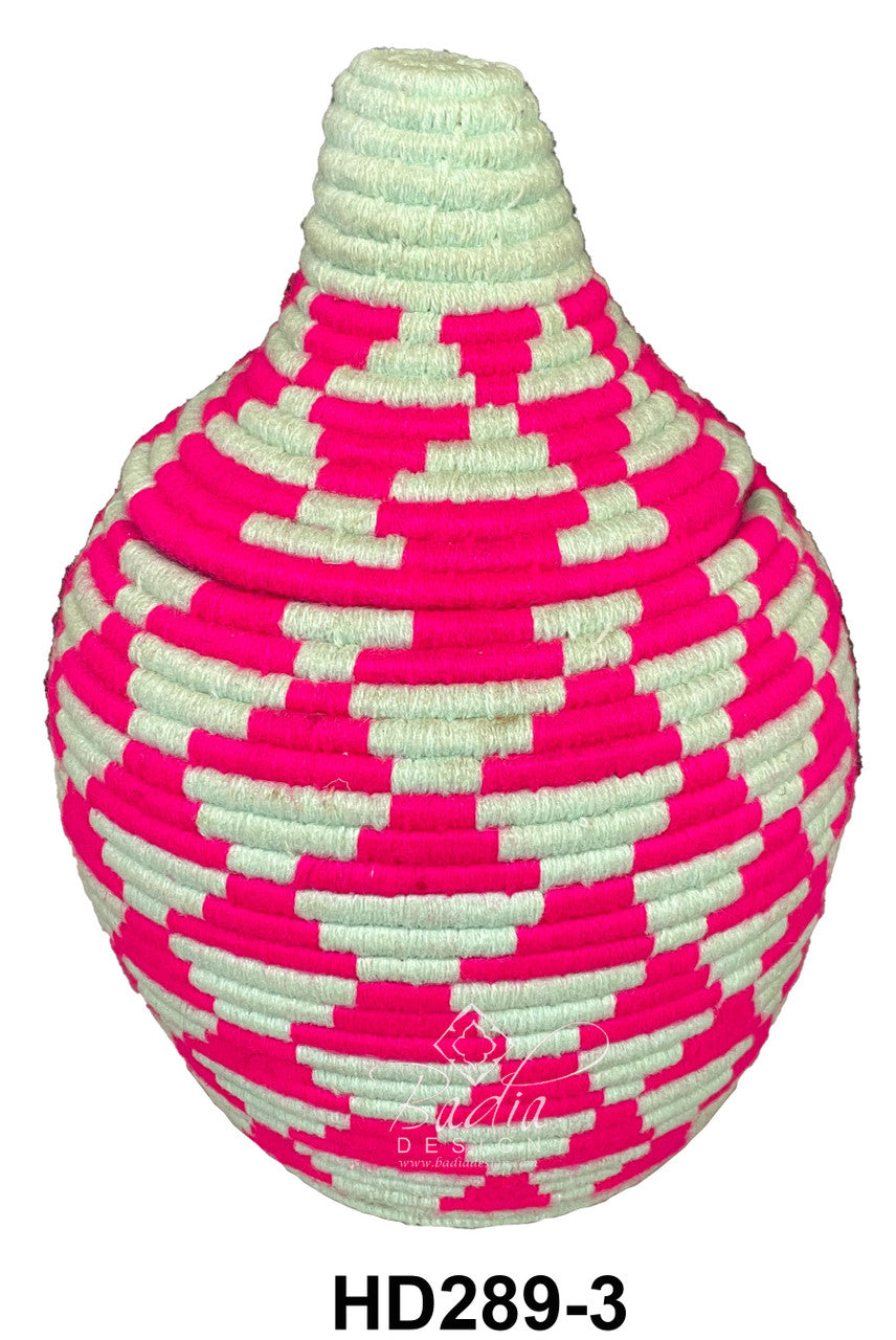 Handwoven Berber Baskets with Bright Colors