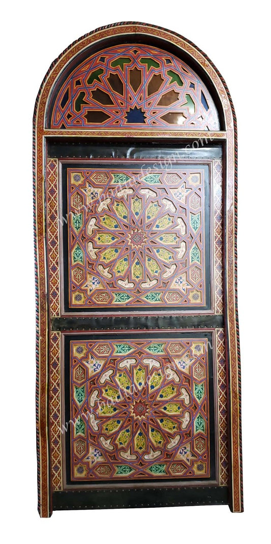 Arch Top Hand Painted Wooden Door - HPD019