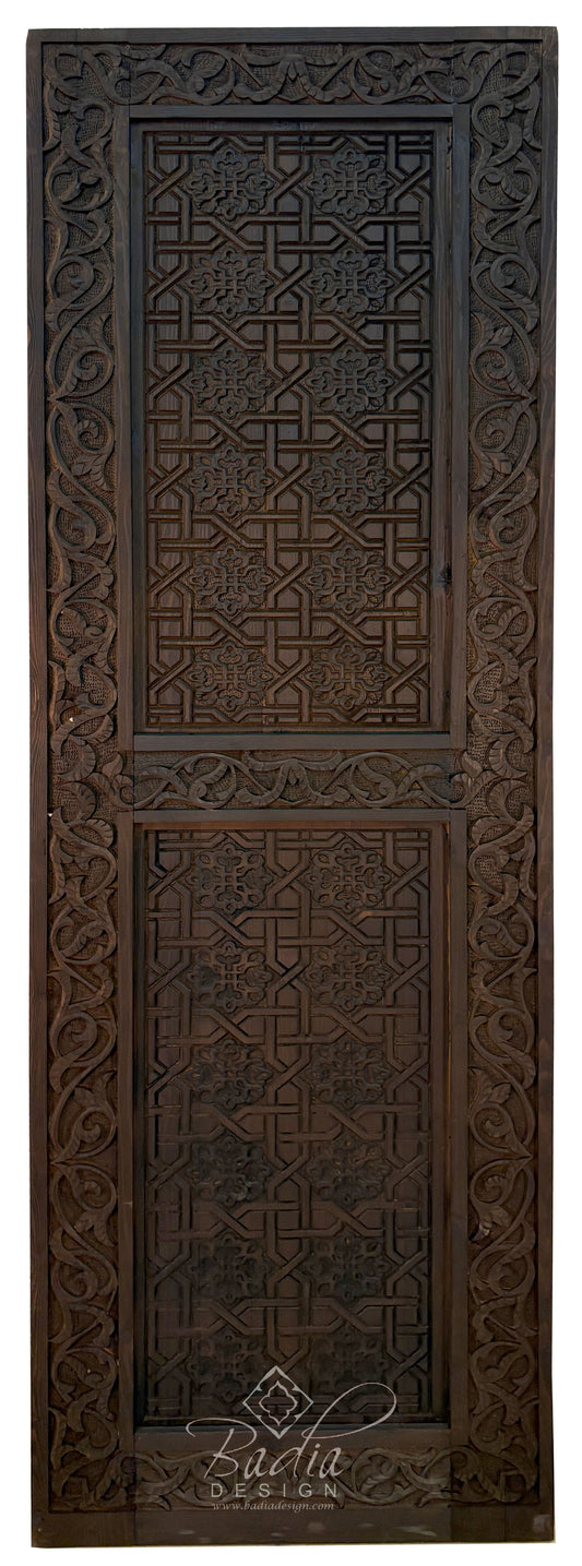 Moroccan Stained Hand Carved Wooden Door