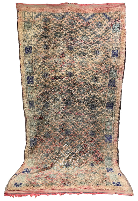 Long Vintage Multi-Color Moroccan Berber Rug