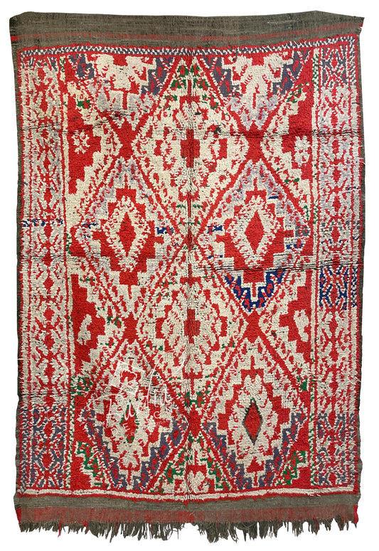 Multi-Color Berber Rug with Tribal Designs