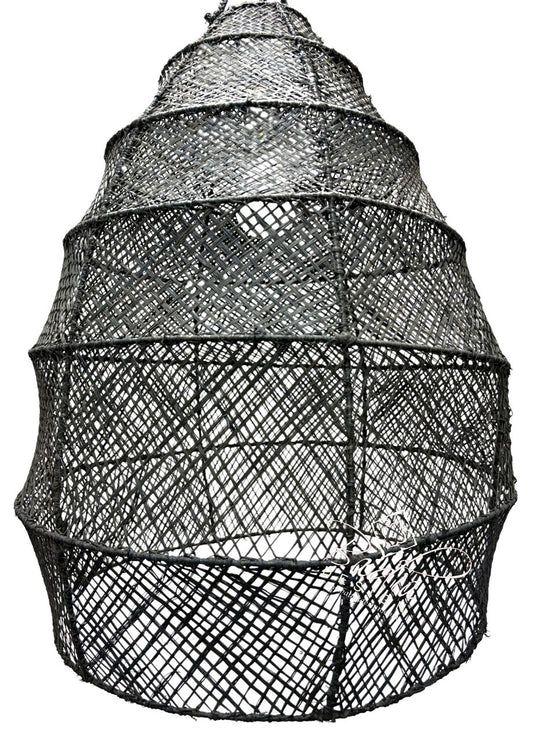 Black Raffia Dome-Shaped Lantern