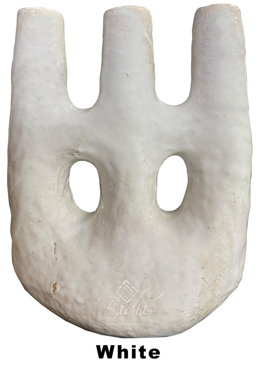 Hand Sculpted Tamegroute Ceramic Candle Holders