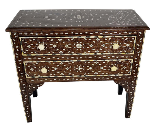 Bone Inlay Dresser with Two Drawers