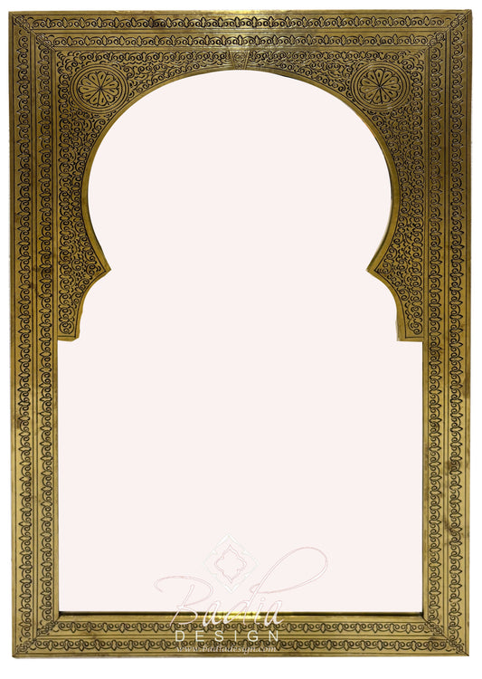 Rectangular Shaped Brass Engraved Mirror