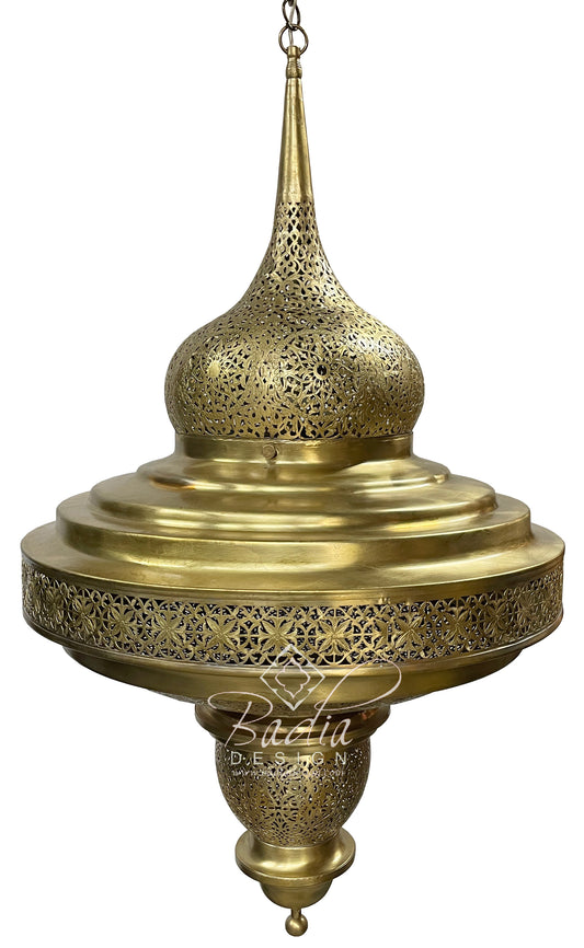 Intricately Designed Brass Chandelier