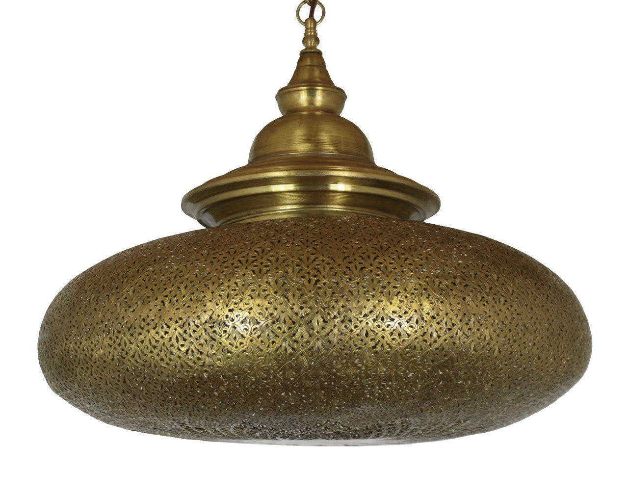 Round Moroccan Brass Chandelier