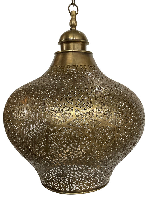 Moroccan Brass Lamp with Open Bottom