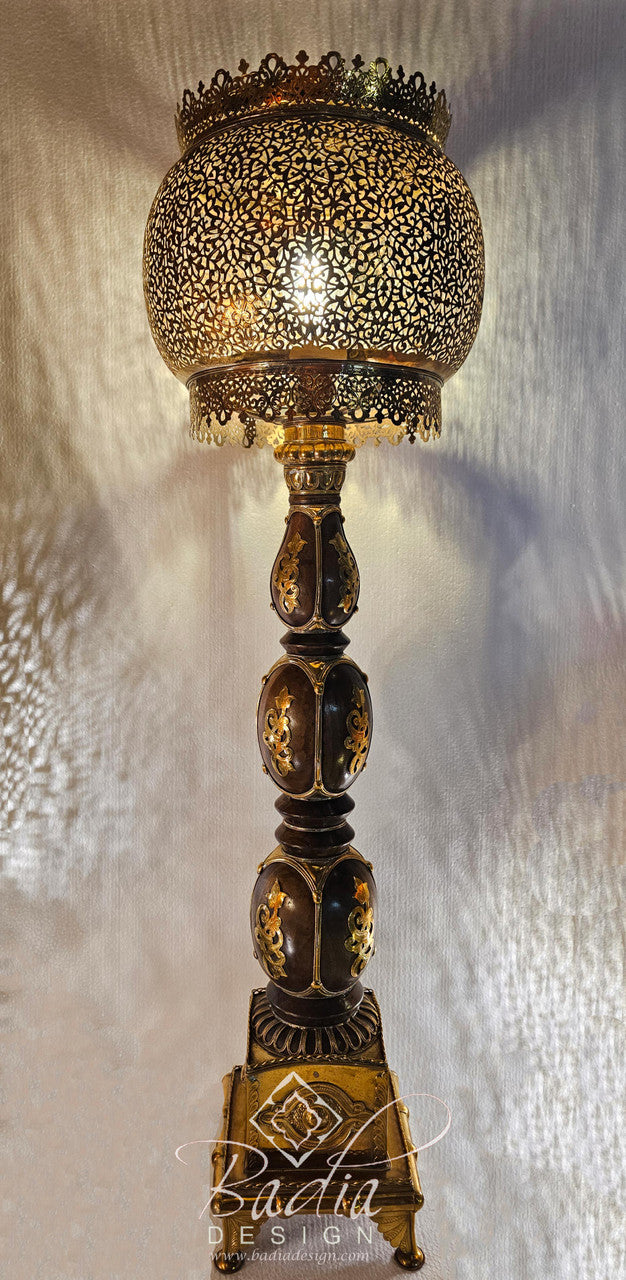 Intricately Designed Brass Floor Lantern