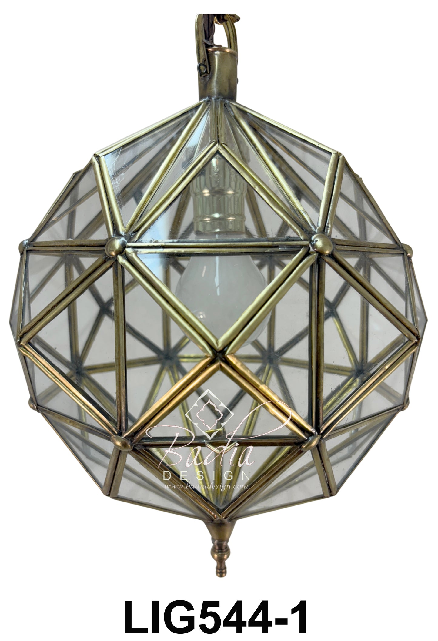 Brass Frame Clear and White Glass Hanging Lanterns