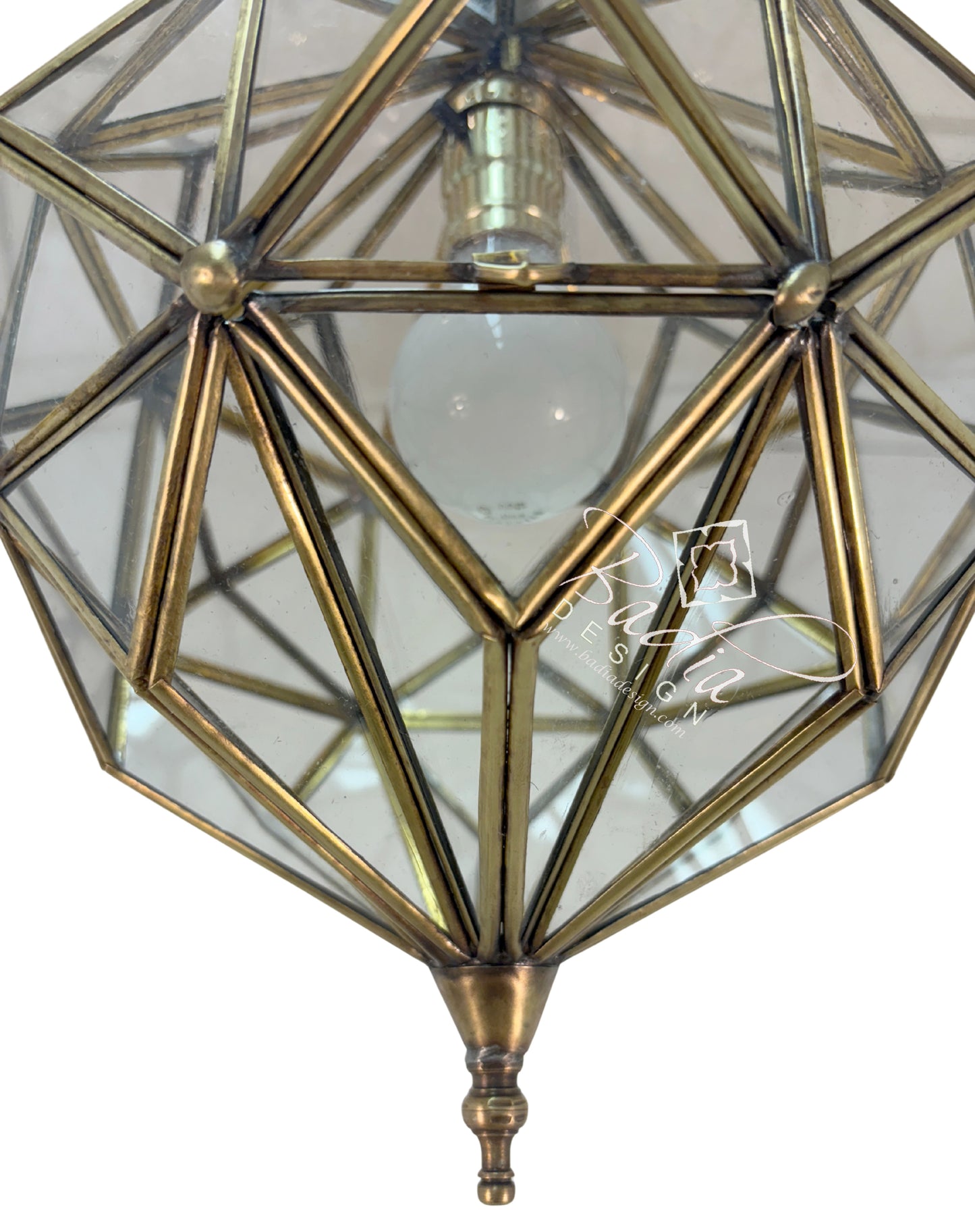 Brass Frame Clear and White Glass Hanging Lanterns
