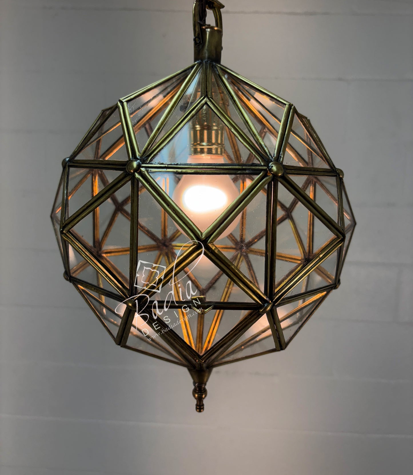 Brass Frame Clear and White Glass Hanging Lanterns